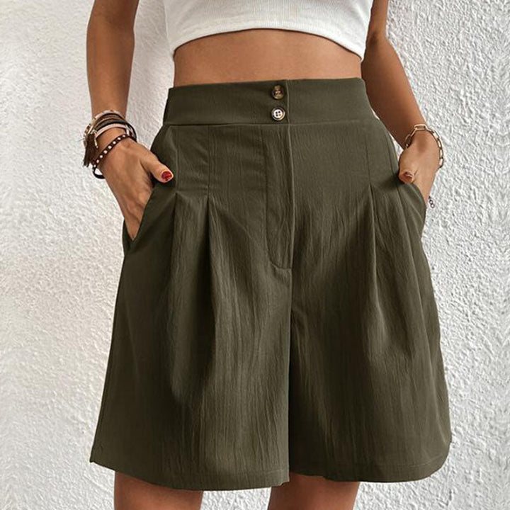 Idun - Stilfulde Højtaljede Plisserede Shorts
