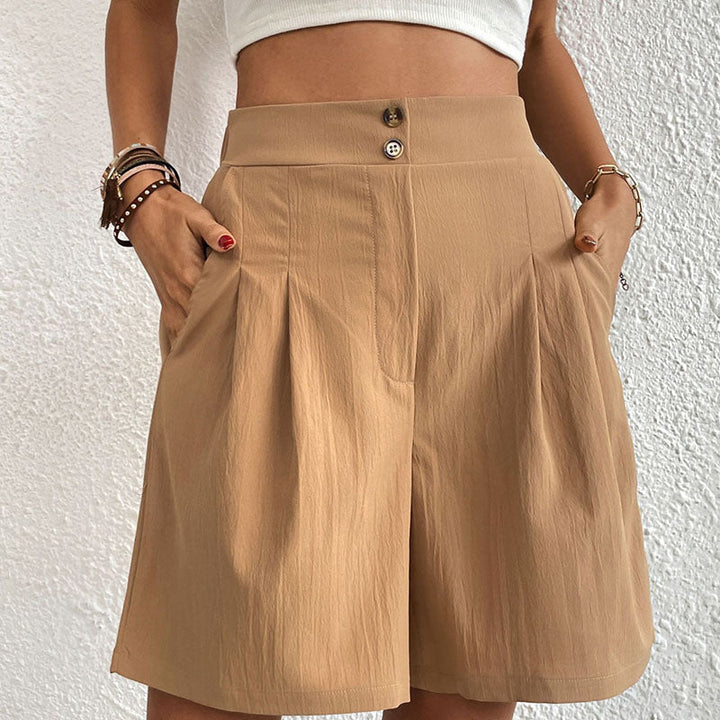 Idun - Stilfulde Højtaljede Plisserede Shorts