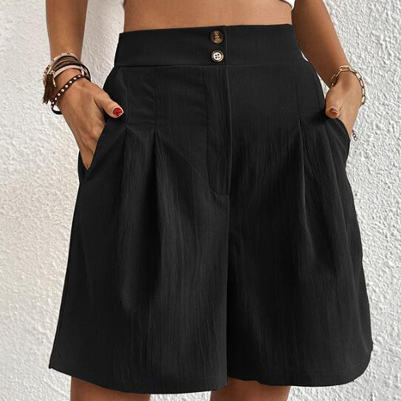 Idun - Stilfulde Højtaljede Plisserede Shorts
