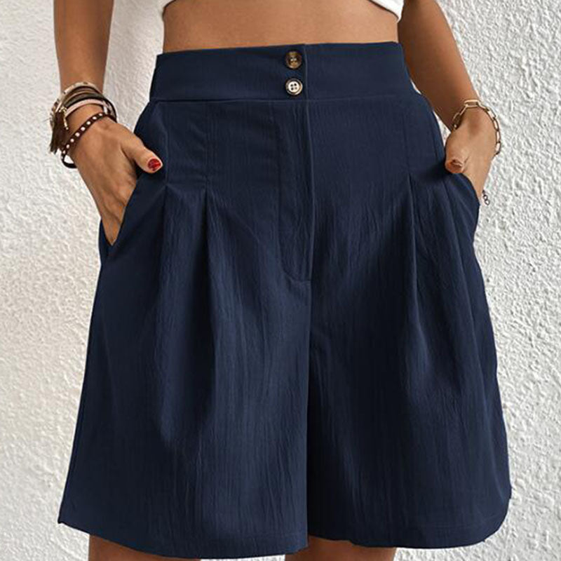 Idun - Stilfulde Højtaljede Plisserede Shorts
