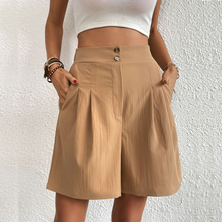 Idun - Stilfulde Højtaljede Plisserede Shorts